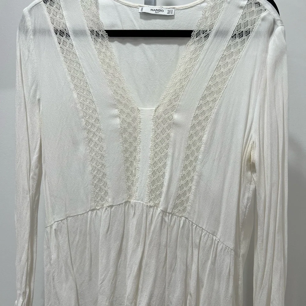 Mango White Lace Detail Blouse - Picture 4 of 6